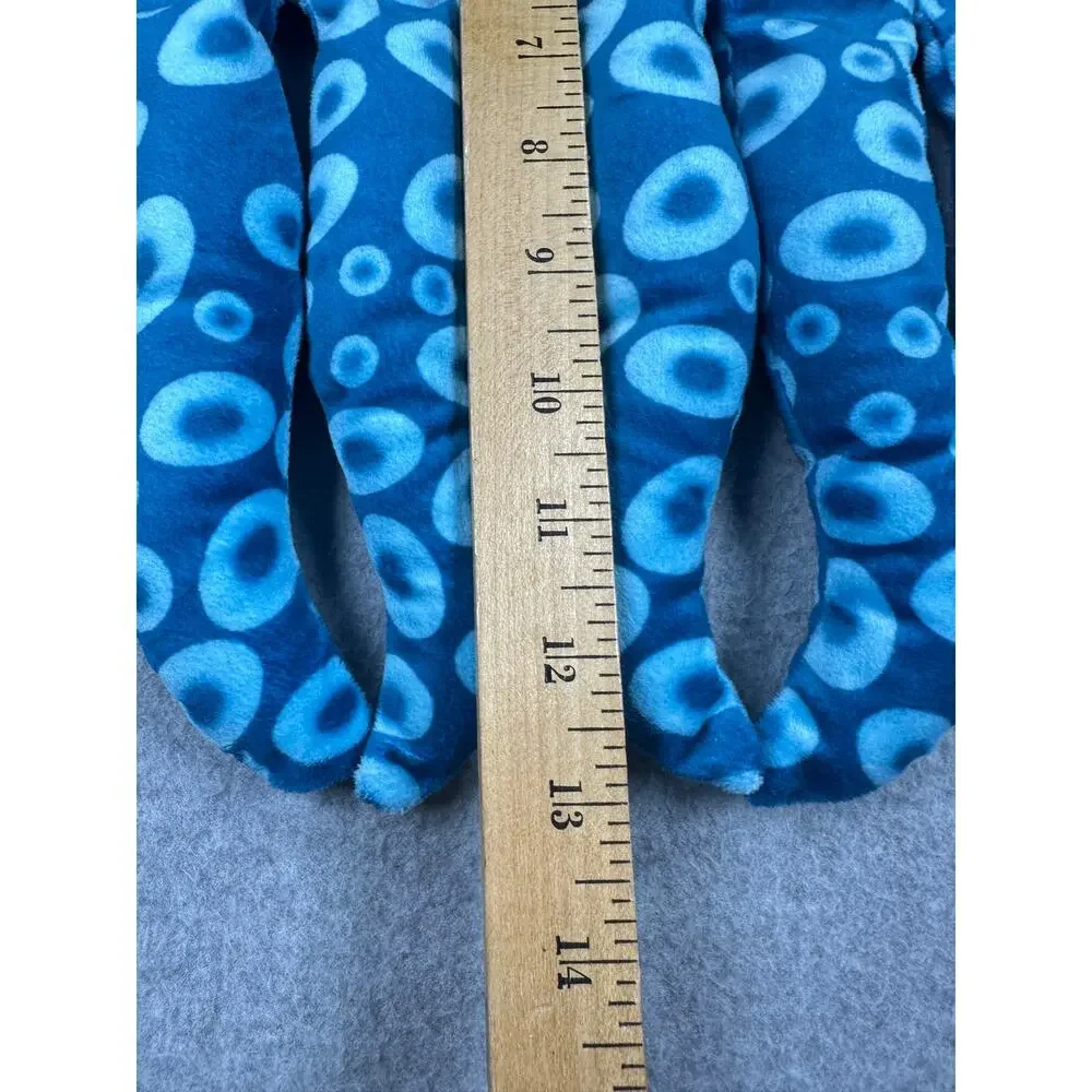 Octopus Dog Costume Blue Circle Print Plush Hood